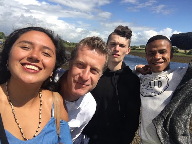 Stopping to enjoy some Irish sunshine on the way to Thoor Ballylee (Yeats' Tower).