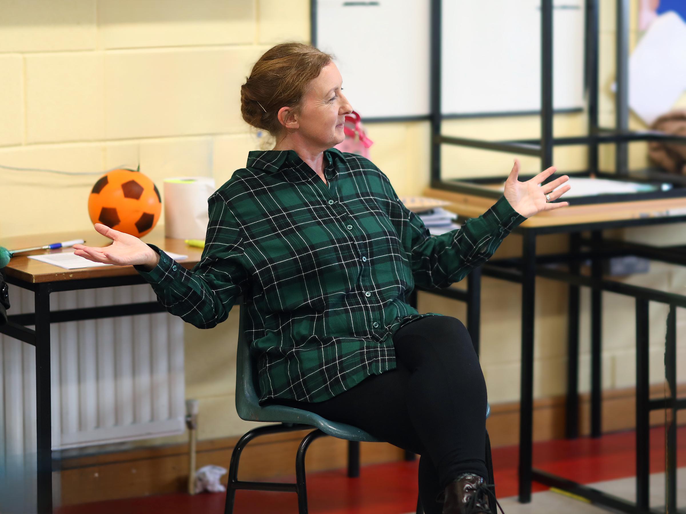 Facilitator leading a group discussion.