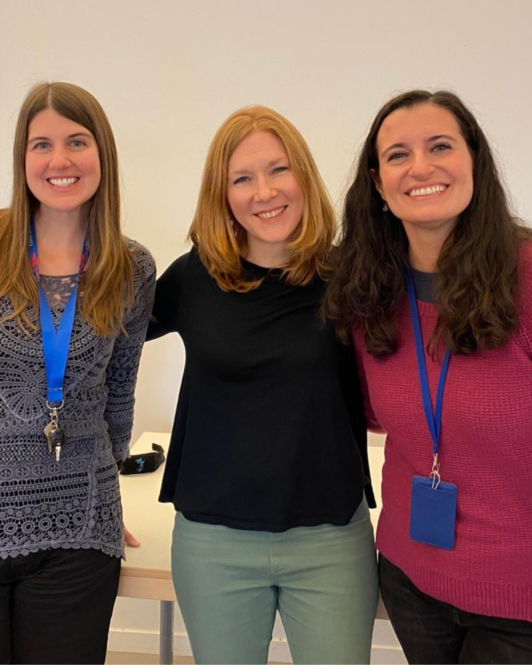 A group of three teachers posing for the camera.